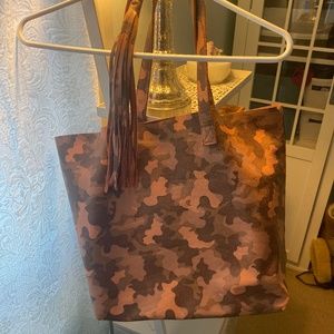 Camo leather bag
